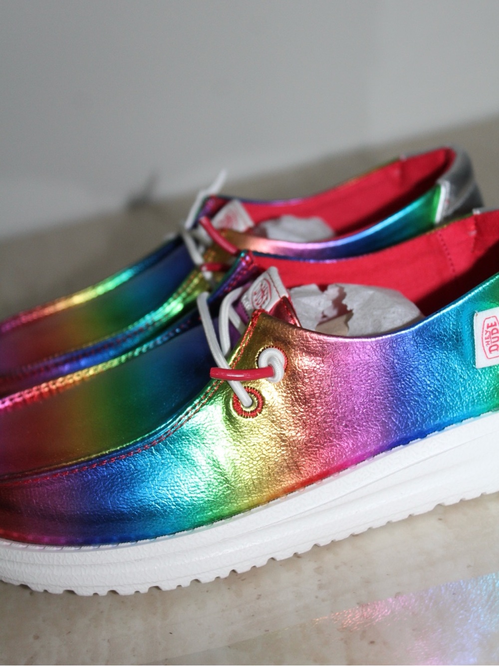 Hey Dude Wendy Rainbow Metallic Shoes (Youth/Kids) - Picture 14 of 16